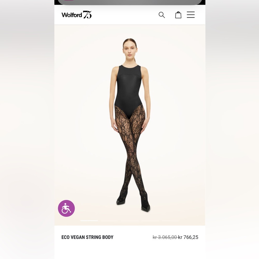 Wolford Black Eco Vegan String Body